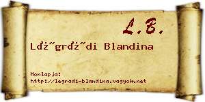 Légrádi Blandina névjegykártya